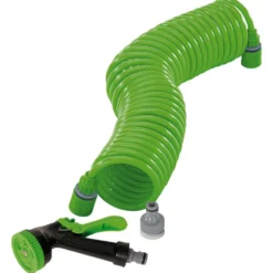 Recoil Hose with Spray Gun and Tap Connector, 10m