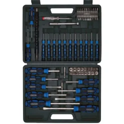 Screwdriver, Socket and Bit Set, Blue (70 Piece)
