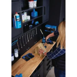 Single Garage Workstation with Roller Cabinets