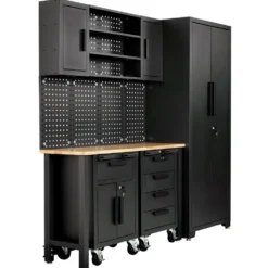 Single Garage Workstation with Roller Cabinets