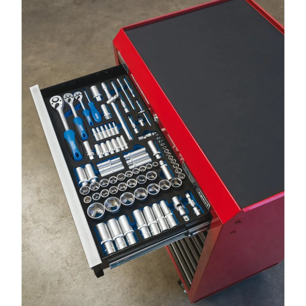 Socket Set in Full Drawer EVA Insert Tray, 1/4", 3/8", and 1/2" (84 Piece)