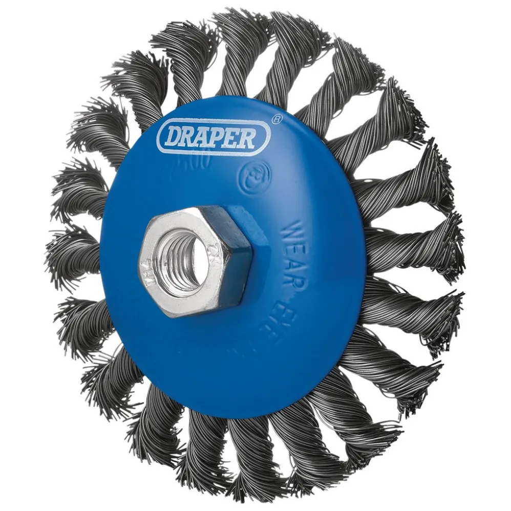 Steel Bevelled Twist-Knot Wire Wheel Brush, 115mm, M14