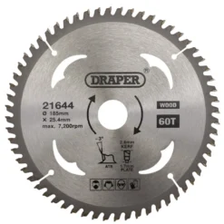 TCT Circular Saw Blade for Laminate & Wood, 185 x 25.4mm, 60T