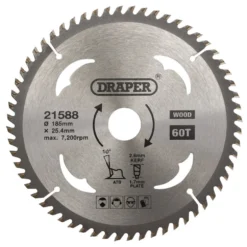 TCT Circular Saw Blade for Wood, 185 x 25.4mm, 60T