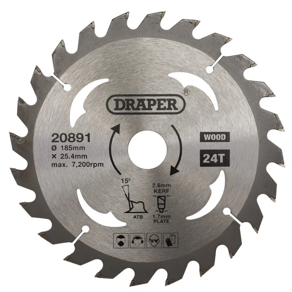 TCT Circular Saw Blade for Wood, 185 x 25.4mm, 24T