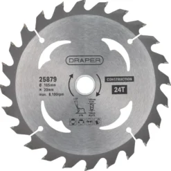 TCT Cordless Construction Circular Saw Blade for Wood & Composites, 165 x 20mm, 24T