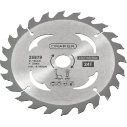 TCT Cordless Construction Circular Saw Blade for Wood & Composites, 165 x 20mm, 24T