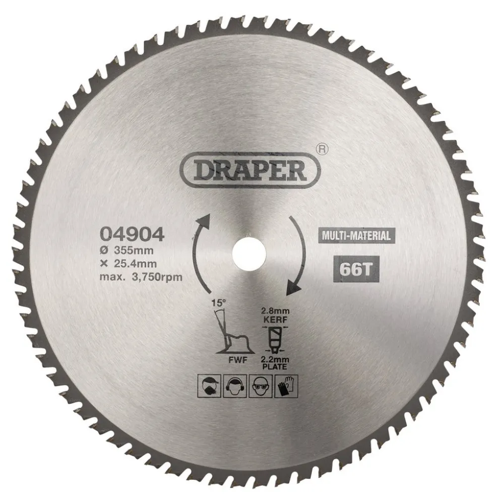 TCT Multi-Purpose Circular Saw Blade, 355 x 25.4mm, 66T
