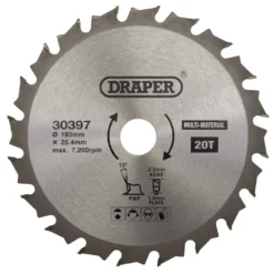 TCT Multi-Purpose Circular Saw Blade, 185 x 25.4mm, 20T