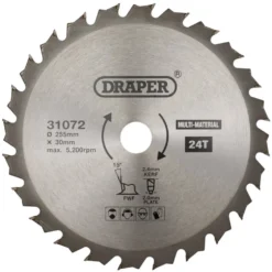 TCT Multi-Purpose Circular Saw Blade, 255 x 30mm, 24T