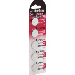 Uniross Lithium Coin Cell CR2016 Batteries (Pack of 5)