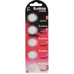 Uniross Lithium Coin Cell CR2032 Batteries (Pack of 5)