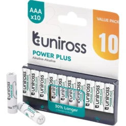 Uniross LR03 AAA Power Plus Alkaline Batteries (Pack of 10)