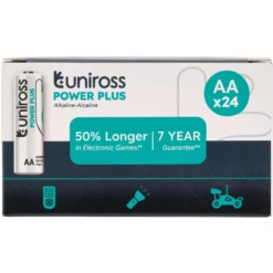 Uniross LR6 AA Power Plus Alkaline Batteries (Pack of 24)
