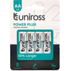 Uniross LR6 AA Power Plus Alkaline Batteries (Pack of 4)