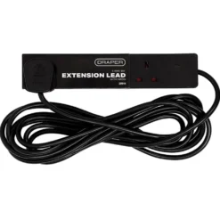 4 Way Black Extension Lead, 5m