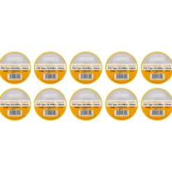 Yellow PVC Electrical Insulation Tape, 19mm x 33m (Pack of 10)