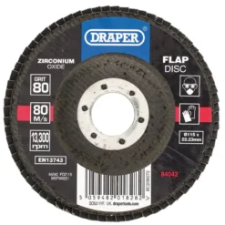 Zirconium Oxide Flap Disc, 115 x 22.23mm, 80 Grit